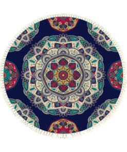 1-SOGA 90cm Round Rug Bohemian Circle Area Rug with Bohemian Geometric Pattern