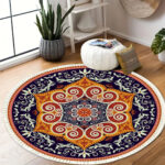 3-SOGA 90cm Round Mandala Ethnic Style Round Carpet