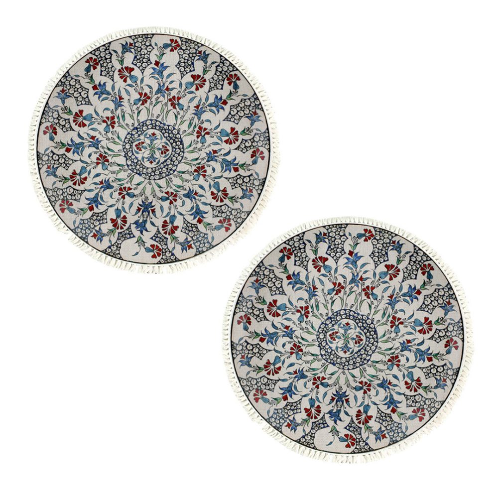 1-SOGA 2X 120cm Mandala Round Area Thick Anti-slip Doormat