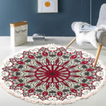 2-SOGA 120cm Mandala Modern Ethnic Tassel Print Anti-slip Doormat