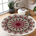 4-SOGA 120cm Mandala Modern Ethnic Tassel Print Anti-slip Doormat