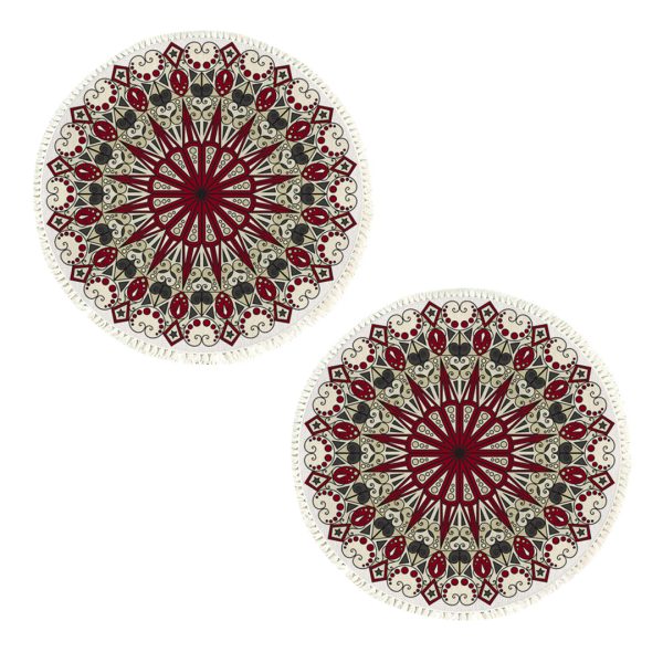 1-SOGA 2X 120cm Mandala Modern Ethnic Tassel Print Anti-slip Doormat