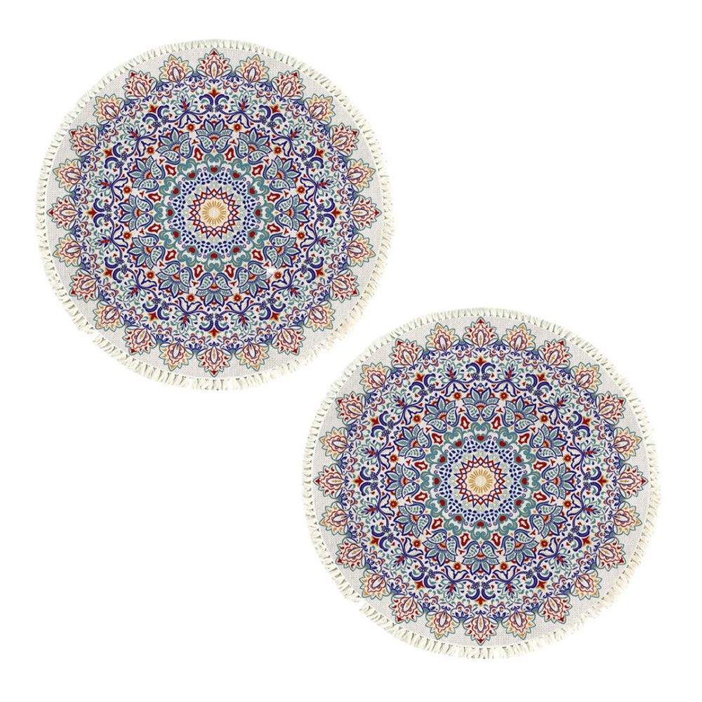 1-SOGA 2X 120cm Mandala Round Area Thick Anti-slip Doormat