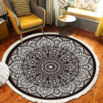 3-SOGA 120cm Mandala Modern Ethnic Tassel Print Anti-slip Doormat