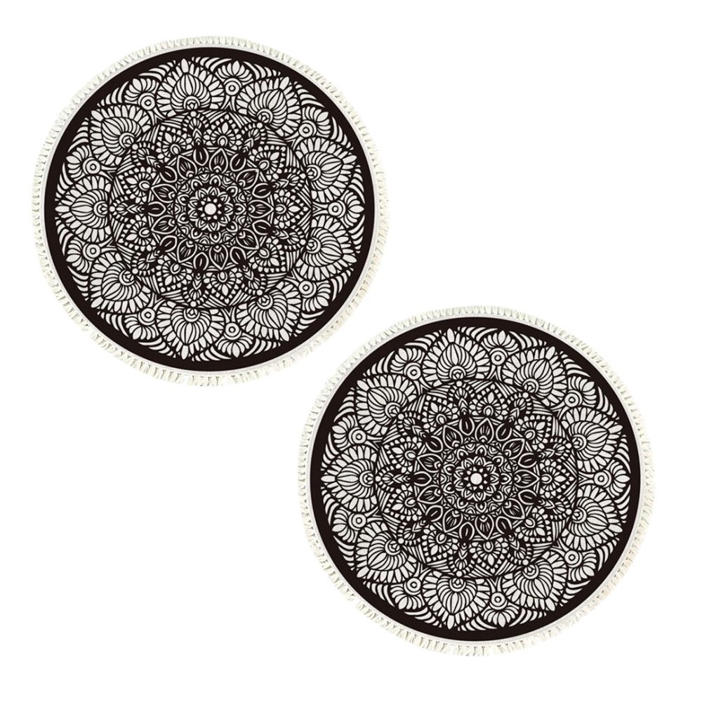 1-SOGA 2X 120cm Mandala Modern Ethnic Tassel Print Anti-slip Doormat