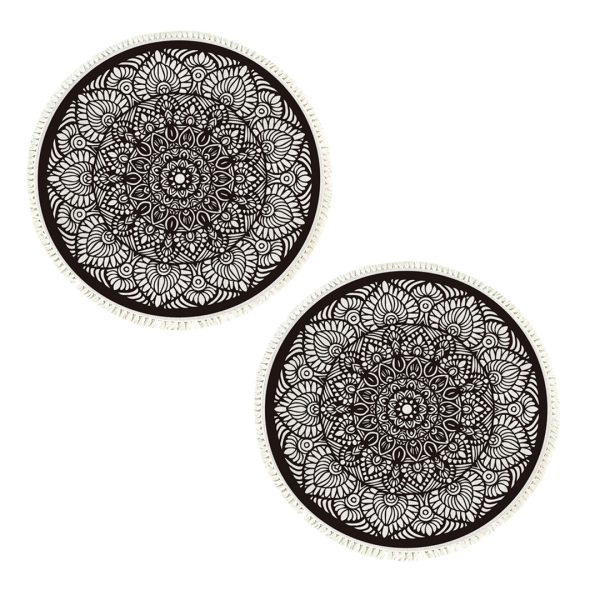 1-SOGA 2X 120cm Mandala Modern Ethnic Tassel Print Anti-slip Doormat