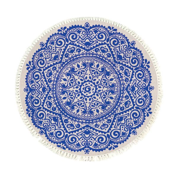 1-SOGA 120cm Mandala Round Tapestry Indian Area Rug for Living Room Lounge