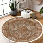 3-SOGA 120cm Mandala Pattern Circle Area Rugs for Living Room Lounge