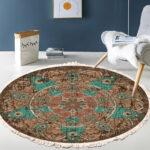 2-SOGA 90cm Mandala Round Area Thick Anti-slip Doormat