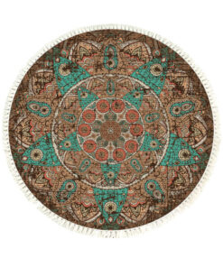 1-SOGA 90cm Mandala Round Area Thick Anti-slip Doormat