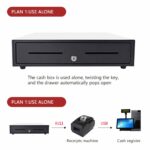 8-SOGA Black Heavy Duty Cash Drawer Electronic 4 Bills 8 Coins Cheque Slot Tray Pos 410