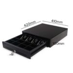 2-SOGA 2X Black Heavy Duty Cash Drawer Electronic 4 Bills 8 Coins Cheque Slot Tray Pos 410
