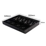 3-SOGA 2X Black Heavy Duty Cash Drawer Electronic 4 Bills 8 Coins Cheque Slot Tray Pos 410