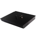 1-SOGA 4 Bills 8 Coins Cash Tray With Lockable Lid Heavy Duty Spare Cash Tray Black