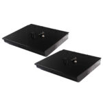 1-SOGA 2X 4 Bills 8 Coins Cash Tray With Lockable Lid Heavy Duty Spare Cash Tray Black