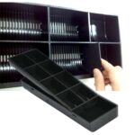 3-SOGA 2X 4 Bills 8 Coins Cash Tray With Lockable Lid Heavy Duty Spare Cash Tray Black