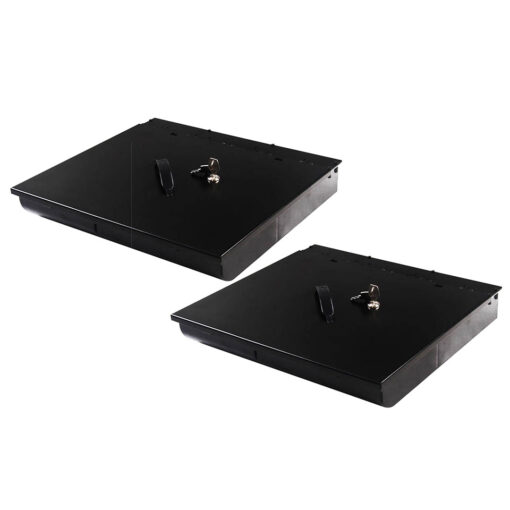 1-SOGA 2X 4 Bills 8 Coins Cash Tray With Lockable Lid Heavy Duty Spare Cash Tray Black