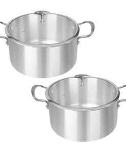 1-SOGA 2X Stainless Steel  26cm Casserole With Lid Induction Cookware