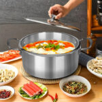 2-SOGA Stainless Steel 28cm 32cm Casserole With Lid Induction Cookware