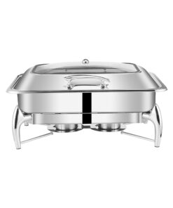 1-SOGA Stainless Steel Rectangular Chafing Dish Tray Buffet Cater Food Warmer Chafer with Top Lid