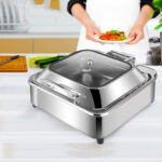 6-SOGA Stainless Steel Square Chafing Dish Tray Buffet Cater Food Warmer Chafer with Top Lid
