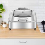 2-SOGA 2X Stainless Steel Square Chafing Dish Tray Buffet Cater Food Warmer Chafer with Top Lid