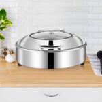 2-SOGA Stainless Steel Round Chafing Dish Tray Buffet Cater Food Warmer Chafer with Top Lid