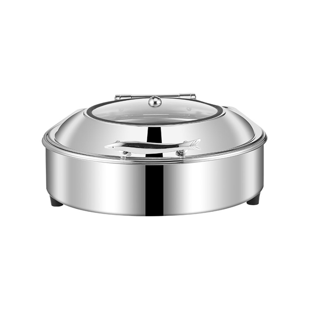 1-SOGA Stainless Steel Round Chafing Dish Tray Buffet Cater Food Warmer Chafer with Top Lid