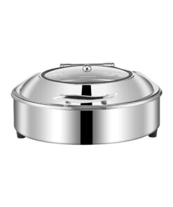 1-SOGA Stainless Steel Round Chafing Dish Tray Buffet Cater Food Warmer Chafer with Top Lid