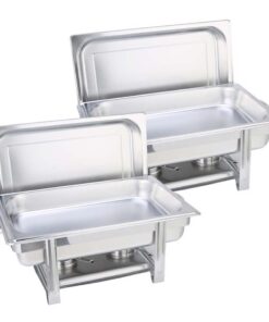 1-SOGA 2X Single Tray Stainless Steel Chafing Catering Dish Food Warmer