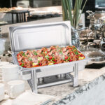 4-SOGA 2X Single Tray Stainless Steel Chafing Catering Dish Food Warmer