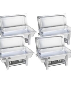 1-SOGA 4X Stainless Steel Chafing Single Tray Catering Dish Food Warmer