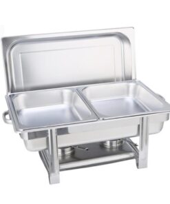 1-SOGA Double Tray Stainless Steel Chafing Catering Dish Food Warmer