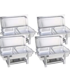 1-SOGA 4X Stainless Steel Chafing Double Tray Catering Dish Food Warmer