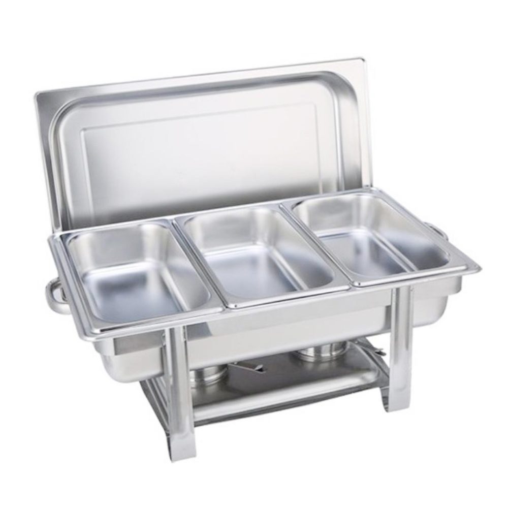 1-SOGA Triple Tray Stainless Steel Chafing Catering Dish Food Warmer