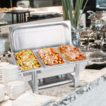 4-SOGA 2X Triple Tray Stainless Steel Chafing Catering Dish Food Warmer
