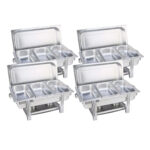 1-SOGA 4X Stainless Steel Chafing Triple Tray Catering Dish Food Warmer