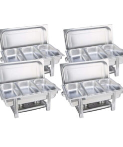 1-SOGA 4X Stainless Steel Chafing Triple Tray Catering Dish Food Warmer