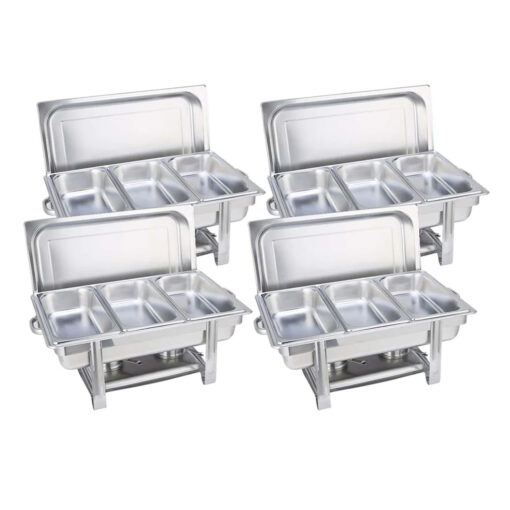 1-SOGA 4X Stainless Steel Chafing Triple Tray Catering Dish Food Warmer