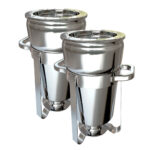 1-SOGA 2X 11L Round Stainless Steel Soup Warmer Marmite Chafer Full Size Catering Chafing Dish