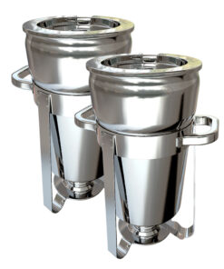1-SOGA 2X 11L Round Stainless Steel Soup Warmer Marmite Chafer Full Size Catering Chafing Dish