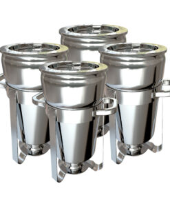 1-SOGA 4X 11L Round Stainless Steel Soup Warmer Marmite Chafer Full Size Catering Chafing Dish