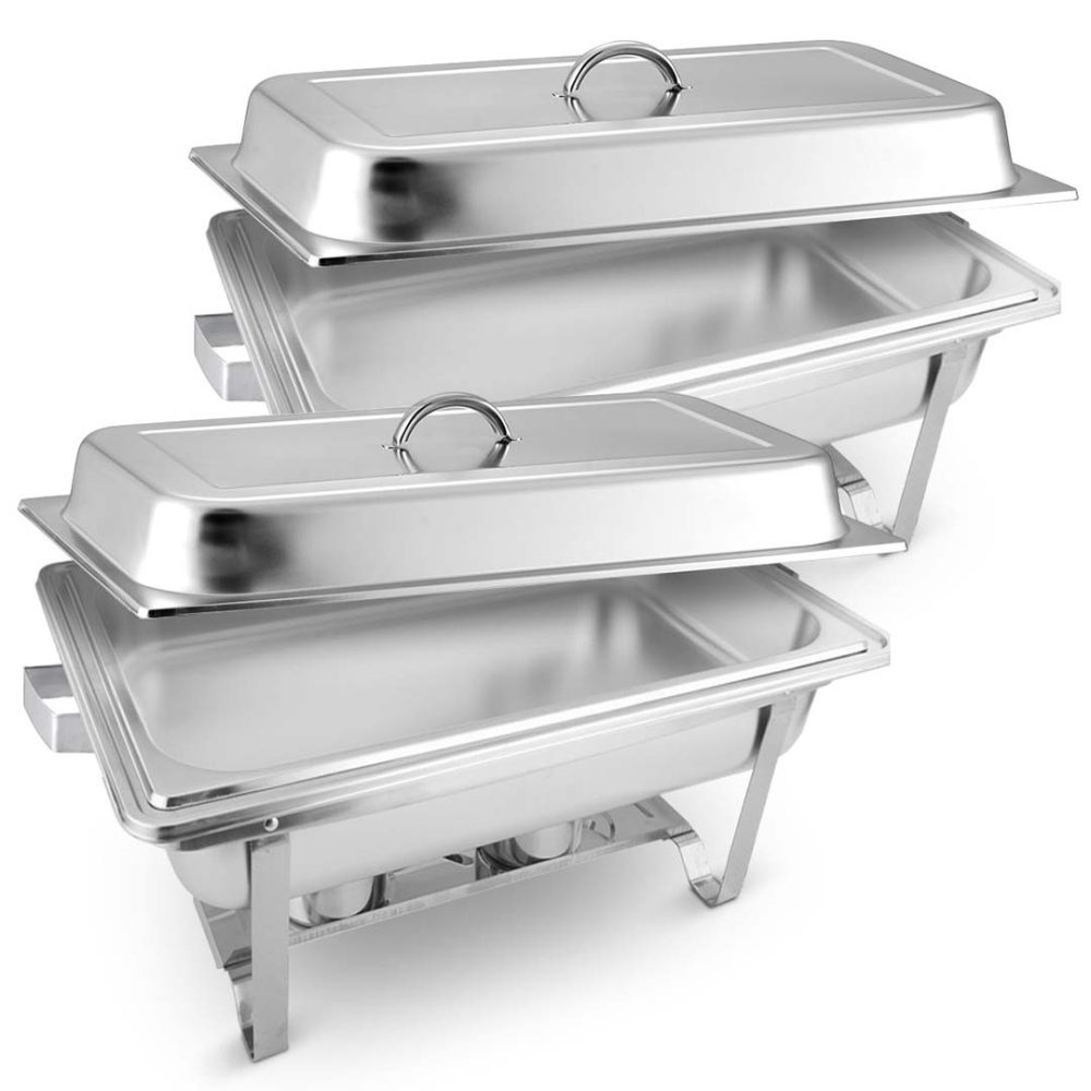 1-SOGA 2X 9L Stainless Steel Chafing Food Warmer Catering Dish Full Size