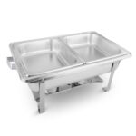 2-SOGA 2X 4.5L Dual Tray Stainless Steel Chafing Food Warmer Catering Dish