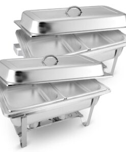1-SOGA 2X 4.5L Dual Tray Stainless Steel Chafing Food Warmer Catering Dish