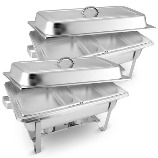 1-SOGA 2X 4.5L Dual Tray Stainless Steel Chafing Food Warmer Catering Dish