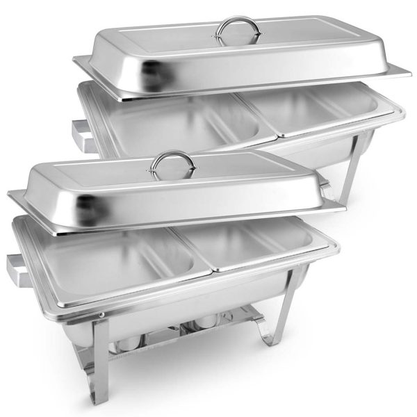 1-SOGA 2X 4.5L Dual Tray Stainless Steel Chafing Food Warmer Catering Dish