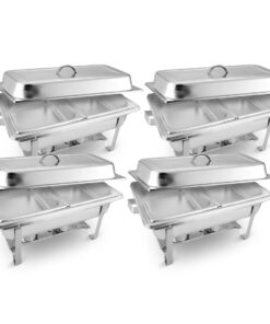 1-SOGA 4X 4.5L Dual Tray Stainless Steel Chafing Food Warmer Catering Dish