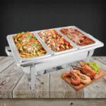 5-SOGA 3L Triple Tray Stainless Steel Chafing Food Warmer Catering Dish
