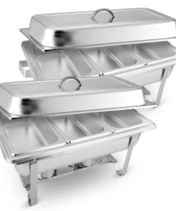 1-SOGA 2X 3L Triple Tray Stainless Steel Chafing Food Warmer Catering Dish
